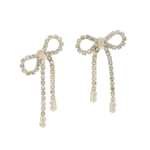 Crystal bow stud earrings